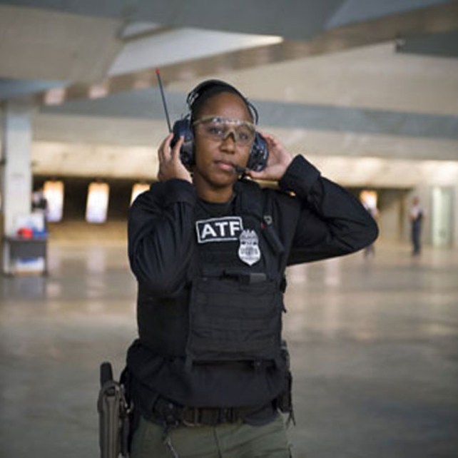 Firearms instructor Misty Waytes at the range